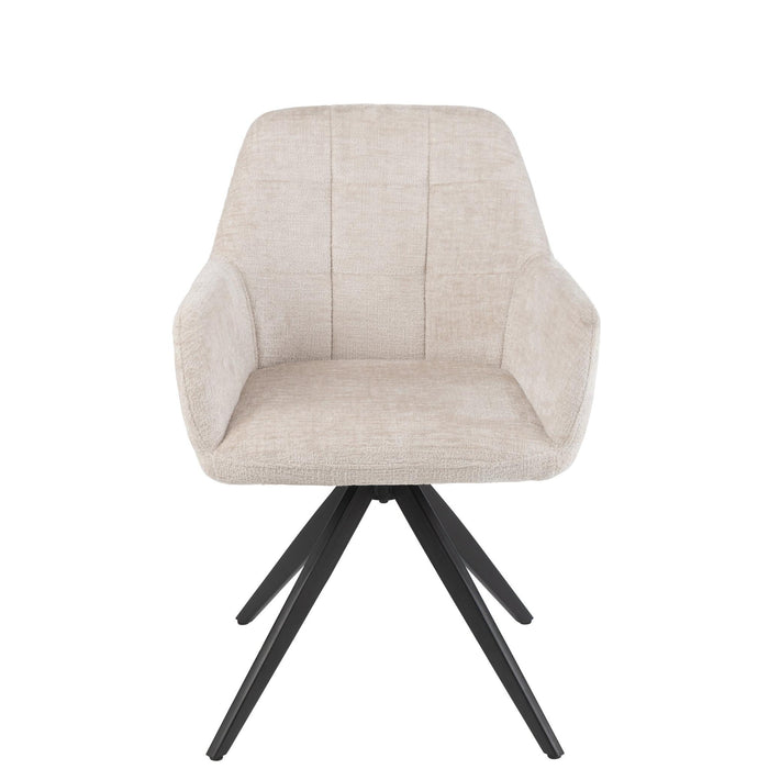 Eetkamerstoel Crème ijzer 56 cm 56.5x58x85 cm-Eetkamerstoelen-J-Line