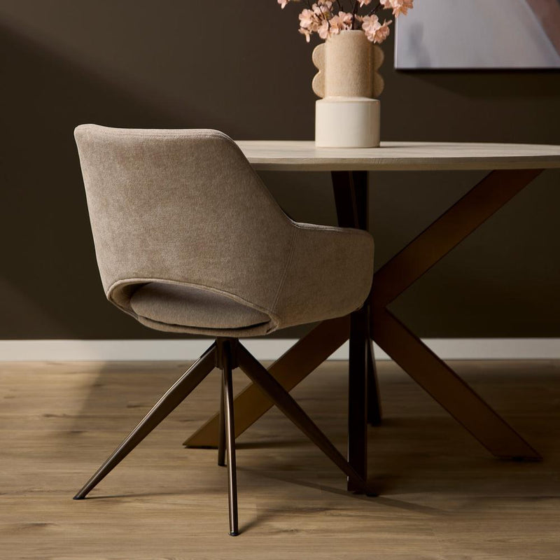 Eetkamerstoel Daisy Beige 61x60x82 cm-Eetkamerstoelen-Starfurn