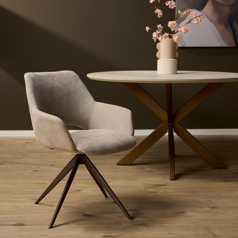 Eetkamerstoel Daisy Beige 61x60x82 cm-Eetkamerstoelen-Starfurn