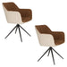 Eetkamerstoel Daley Beige/bruin Polyester Bruin 63x62.5 cm