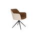 Eetkamerstoel Daley Beige/bruin Polyester Bruin 63x62.5 cm-Eetkamerstoelen-Creating Home