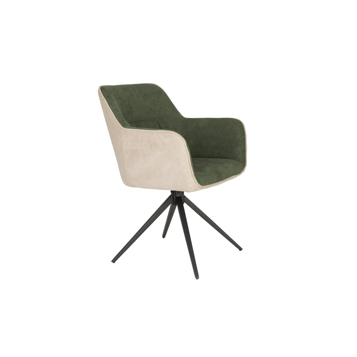 Eetkamerstoel Daley Beige/green Polyester Groen 63x62.5 cm-Eetkamerstoelen-Creating Home