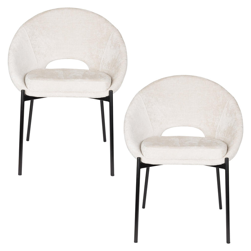 Eetkamerstoel Dando Off Polyester Wit 48x64 cm-Eetkamerstoelen-Creating Home