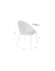 Eetkamerstoel Dando Off Polyester Wit 48x64 cm-Eetkamerstoelen-Creating Home