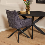 Eetkamerstoel Dani Fluweel Antraciet 65x56x85 cm-Eetkamerstoelen-Starfurn