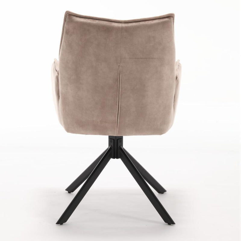 Eetkamerstoel Dani Fluweel Beige 65x56x85 cm-Eetkamerstoelen-Starfurn