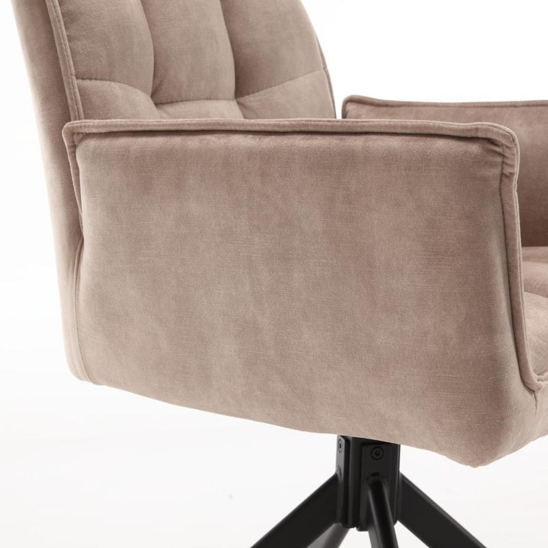 Eetkamerstoel Dani Fluweel Beige 65x56x85 cm-Eetkamerstoelen-Starfurn
