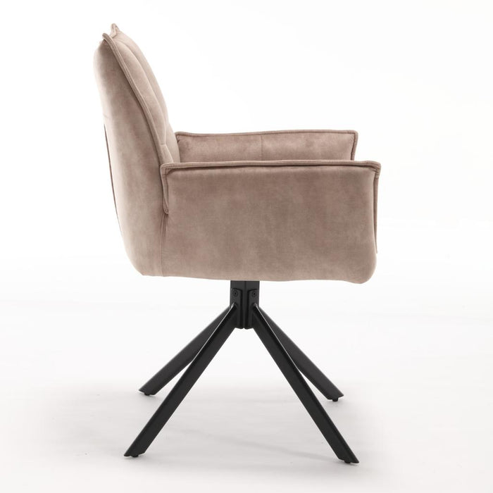 Eetkamerstoel Dani - Fluweel Beige-Eetkamerstoelen-Starfurn