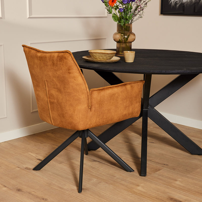 Eetkamerstoel Dani Fluweel Goud 65x56x85 cm-Eetkamerstoelen-Starfurn