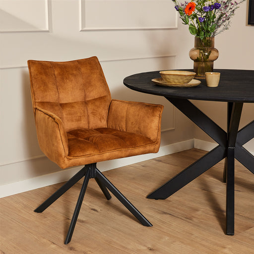 Eetkamerstoel Dani - Fluweel Goud-Eetkamerstoelen-Starfurn