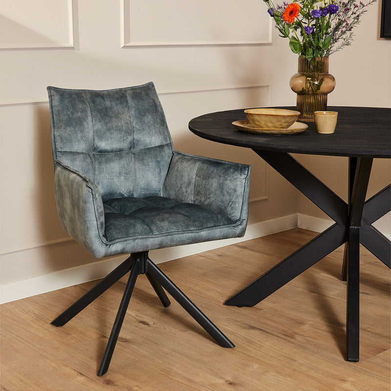 Eetkamerstoel Dani Fluweel Licht Blauw 65x56x85 cm-Eetkamerstoelen-Starfurn