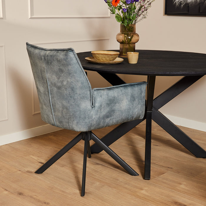 Eetkamerstoel Dani - Fluweel Licht Blauw-Eetkamerstoelen-Starfurn