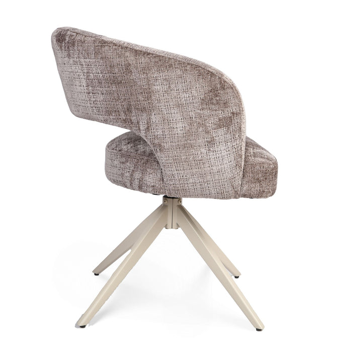 Eetkamerstoel Demi | Clay | Poot Sand | Met armleuning-Eetkamerstoelen-Creating Home