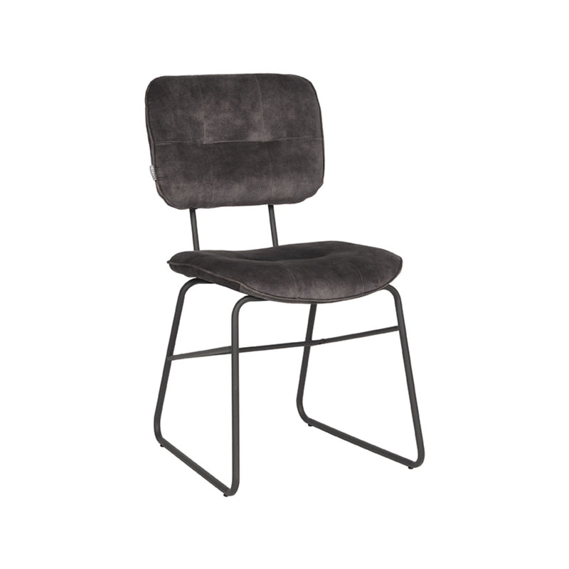 Eetkamerstoel Dez Antraciet Velours 49x60x87 cm-Eetkamerstoelen-LABEL51