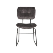 Eetkamerstoel Dez Antraciet Velours 49x60x87 cm-Eetkamerstoelen-LABEL51