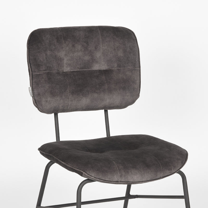 Eetkamerstoel Dez Antraciet Velours 49x60x87 cm-Eetkamerstoelen-LABEL51