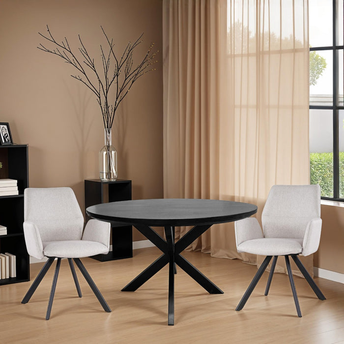 Eetkamerstoel Diana Beige Draaibaar 57 cm-Eetkamerstoelen-Livingfurn