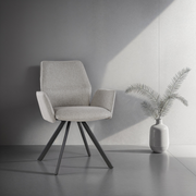 Eetkamerstoel Diana Taupe Draaibaar 57 cm-Eetkamerstoelen-Livingfurn
