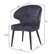 Eetkamerstoel Donna Antraciet 57 cm-Eetkamerstoelen-Livingfurn