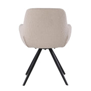 Eetkamerstoel Doreen Bouclé Beige Draaibaar 61 cm 61x65x83 cm-Eetkamerstoelen-Livingfurn