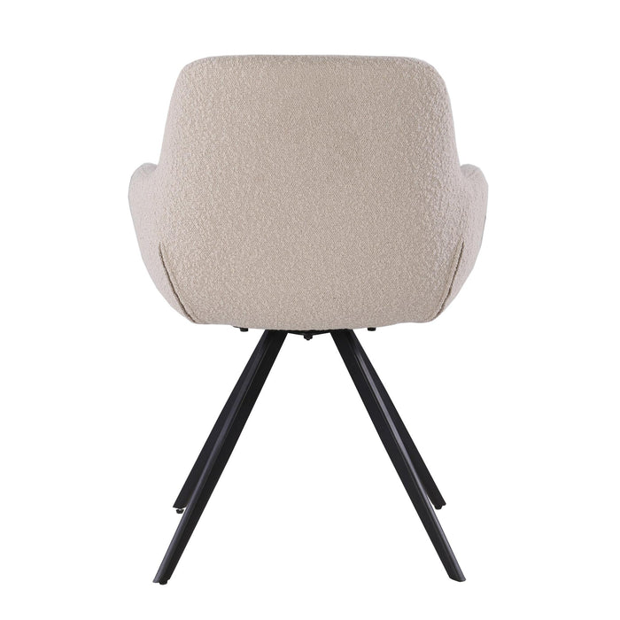 Eetkamerstoel Doreen Bouclé Beige Draaibaar 61 cm-Eetkamerstoelen-Livingfurn