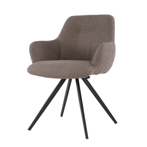 Eetkamerstoel Doreen Bouclé Bruin Draaibaar 61 cm 61x65x83 cm-Eetkamerstoelen-Livingfurn