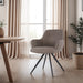 Eetkamerstoel Doreen Bouclé Bruin Draaibaar 61 cm-Eetkamerstoelen-Livingfurn