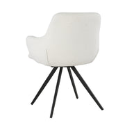 Eetkamerstoel Doreen Bouclé Wit Draaibaar 61 cm 61x65x83 cm-Eetkamerstoelen-Livingfurn
