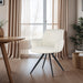 Eetkamerstoel Doreen Bouclé Wit Draaibaar 61 cm 61x65x83 cm-Eetkamerstoelen-Livingfurn