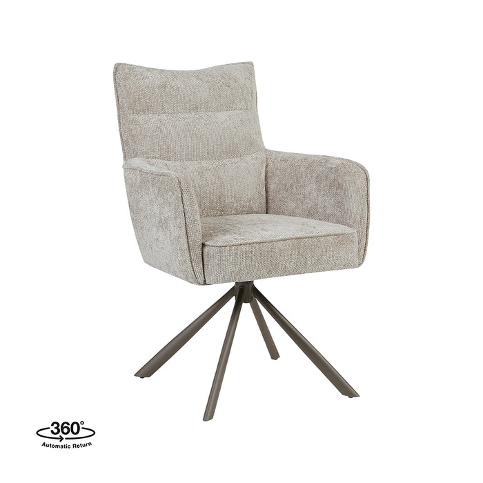 Eetkamerstoel Dubai Chenille Beige-Eetkamerstoelen-LABEL51