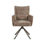 Eetkamerstoel Dubai Stof Taupe Draaibaar 62x66x93 cm-Eetkamerstoelen-LABEL51