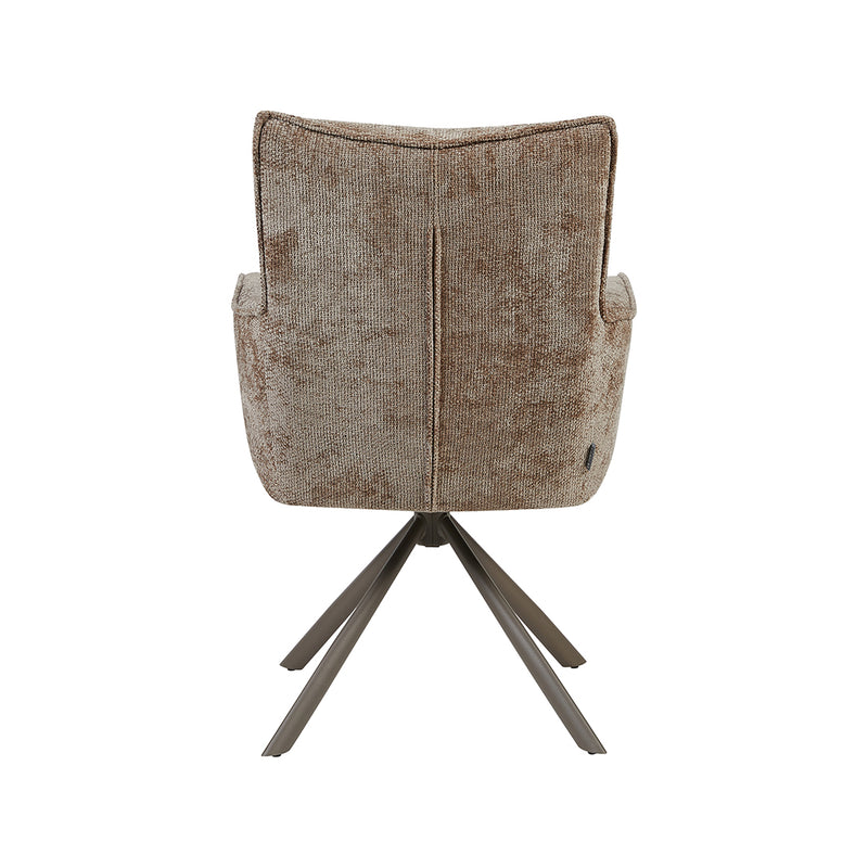 Eetkamerstoel Dubai Stof Taupe Draaibaar 62x66x93 cm-Eetkamerstoelen-LABEL51