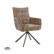 Eetkamerstoel Dubai Stof Taupe Draaibaar 62x66x93 cm-Eetkamerstoelen-LABEL51
