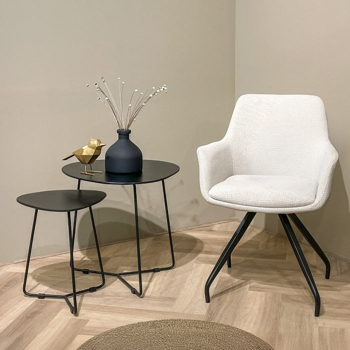 Eetkamerstoel Duke Beige Draaibaar 61 cm-Eetkamerstoelen-Livingfurn
