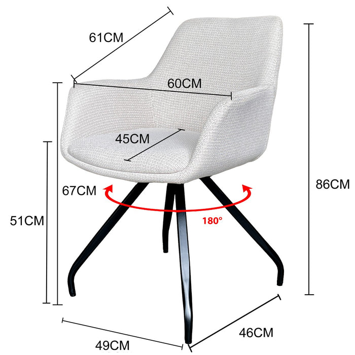 Eetkamerstoel Duke Zand 61 cm-Eetkamerstoelen-Livingfurn