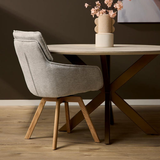 Eetkamerstoel Eetkamerstoe Jona Taupe 59x64.5x91 cm-Eetkamerstoelen-Starfurn