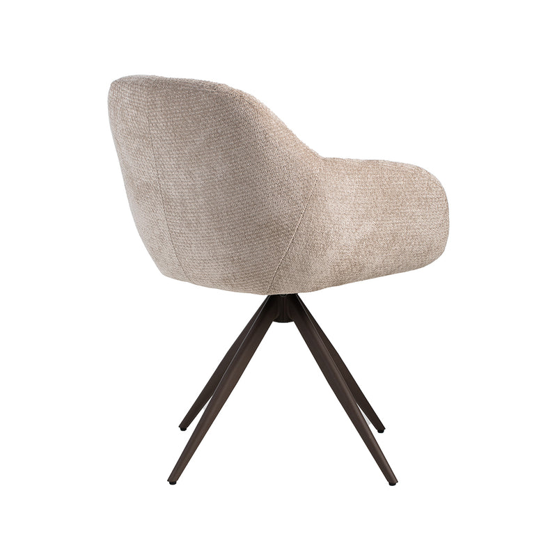 Eetkamerstoel Esma Clay Elite Brons Metalen Frame 60x62x80 cm-Eetkamerstoelen-LABEL51