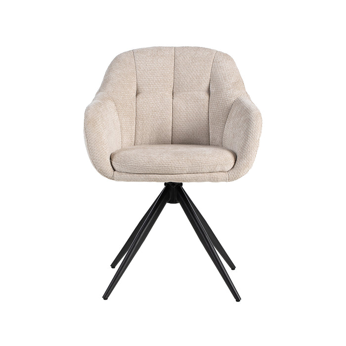 Eetkamerstoel Esma - Naturel - Elite - Draaibaar-Eetkamerstoelen-LABEL51