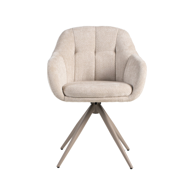Eetkamerstoel Esma Naturel Elite Taupe Metalen Frame 60x62x80 cm-Eetkamerstoelen-LABEL51