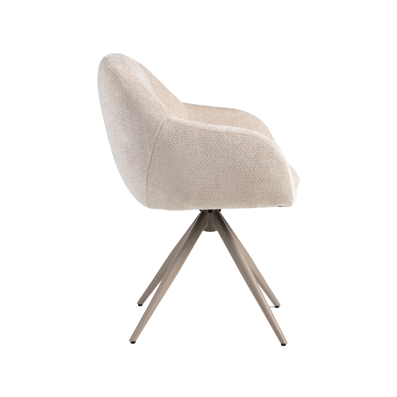 Eetkamerstoel Esma Naturel Elite Taupe Metalen Frame 60x62x80 cm-Eetkamerstoelen-LABEL51