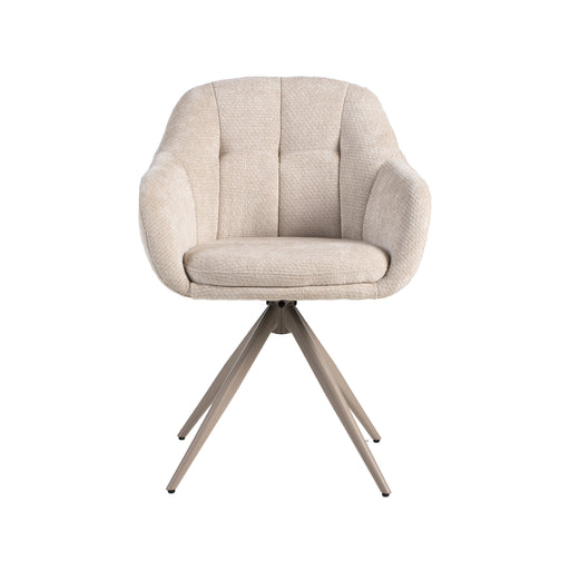 Eetkamerstoel Esma - Naturel - Elite - Taupe Metalen Frame-Eetkamerstoelen-LABEL51