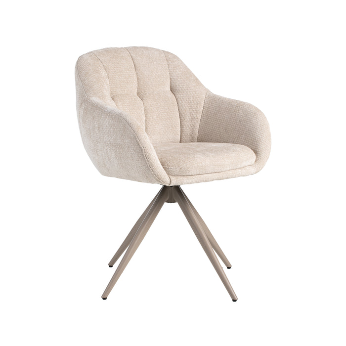 Eetkamerstoel Esma - Naturel - Elite - Taupe Metalen Frame-Eetkamerstoelen-LABEL51