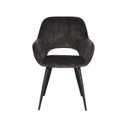 Eetkamerstoel Fer Antraciet Velours 58x57x87 cm-Eetkamerstoelen-LABEL51