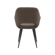 Eetkamerstoel Fer Bruin Boucle Zwart Metalen Frame 58x57x87 cm-Eetkamerstoelen-LABEL51