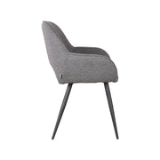 Eetkamerstoel Fer Grijs Boucle Zwart Metalen Frame 58x57x87 cm-Eetkamerstoelen-LABEL51