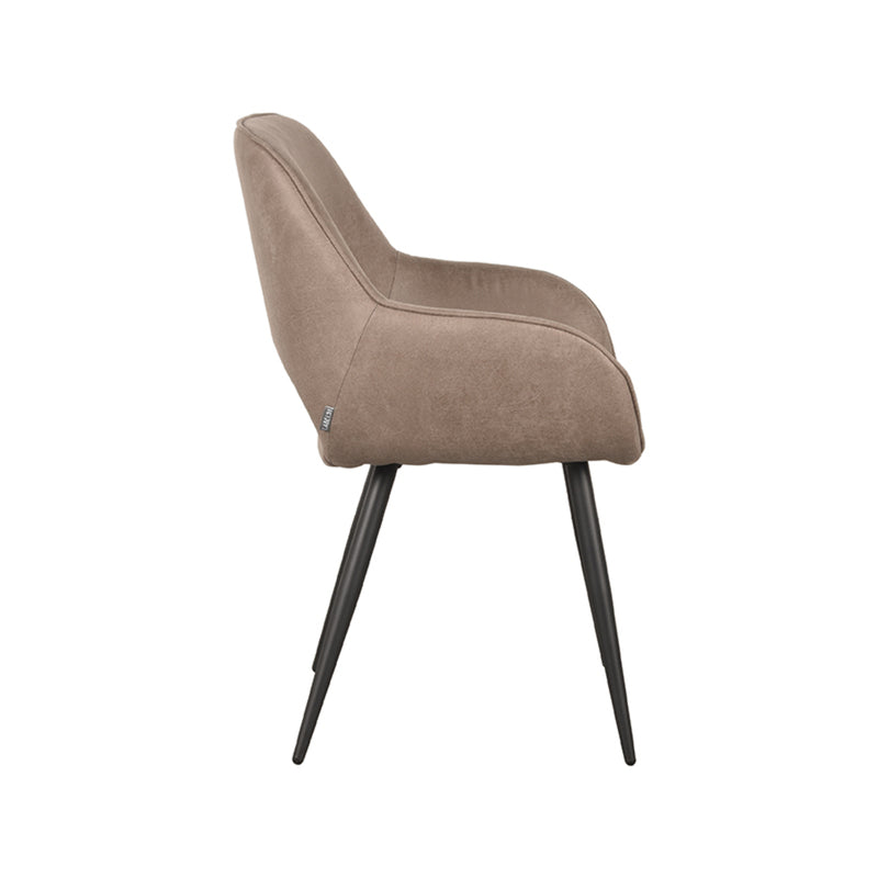 Eetkamerstoel Fer Taupe Micro Suede 58x57x87 cm-Eetkamerstoelen-LABEL51