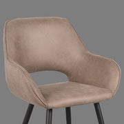 Eetkamerstoel Fer Taupe Micro Suede 58x57x87 cm-Eetkamerstoelen-LABEL51