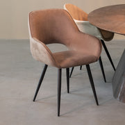 Eetkamerstoel Fer Taupe Micro Suede 58x57x87 cm-Eetkamerstoelen-LABEL51