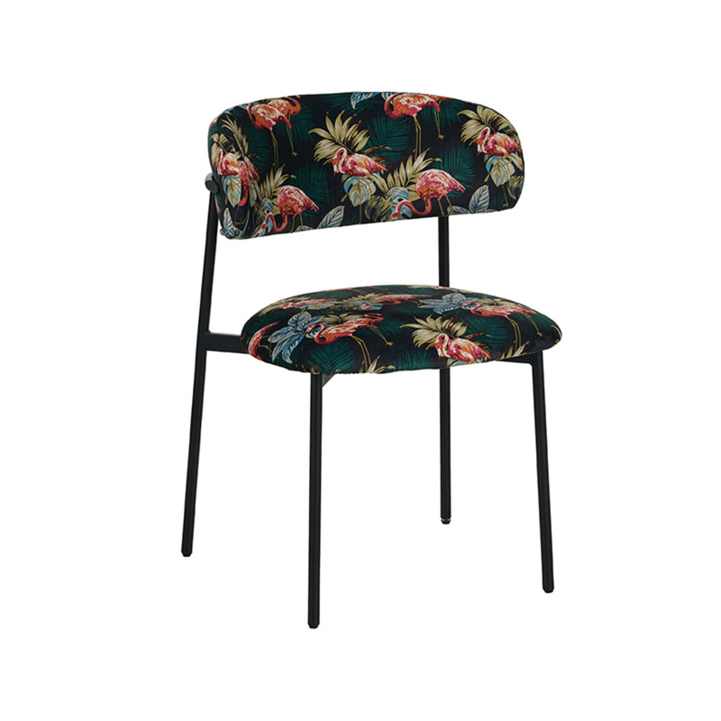 Eetkamerstoel Ferry Printed Flamingo Fluweel 56x79x60 cm-Eetkamerstoelen-LABEL51