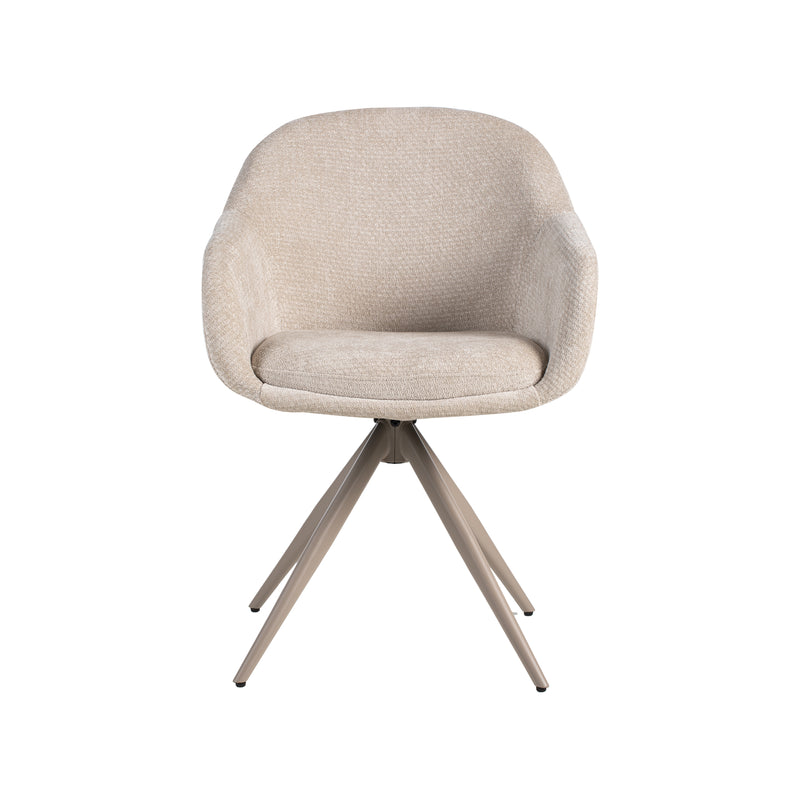 Eetkamerstoel Fiby Naturel Elite Taupe Metalen Frame 60x62x80 cm-Eetkamerstoelen-LABEL51